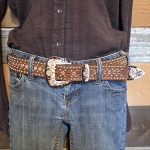 Womens Rhinestone Embellished Belt